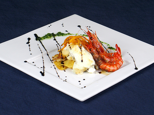 Bacalao gratinado al allioli